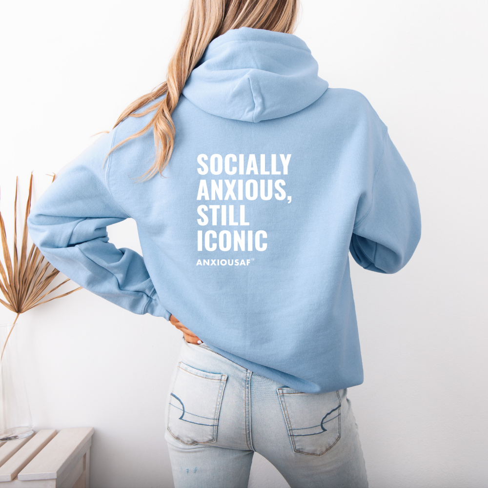 Socially Anxious White Hoodie