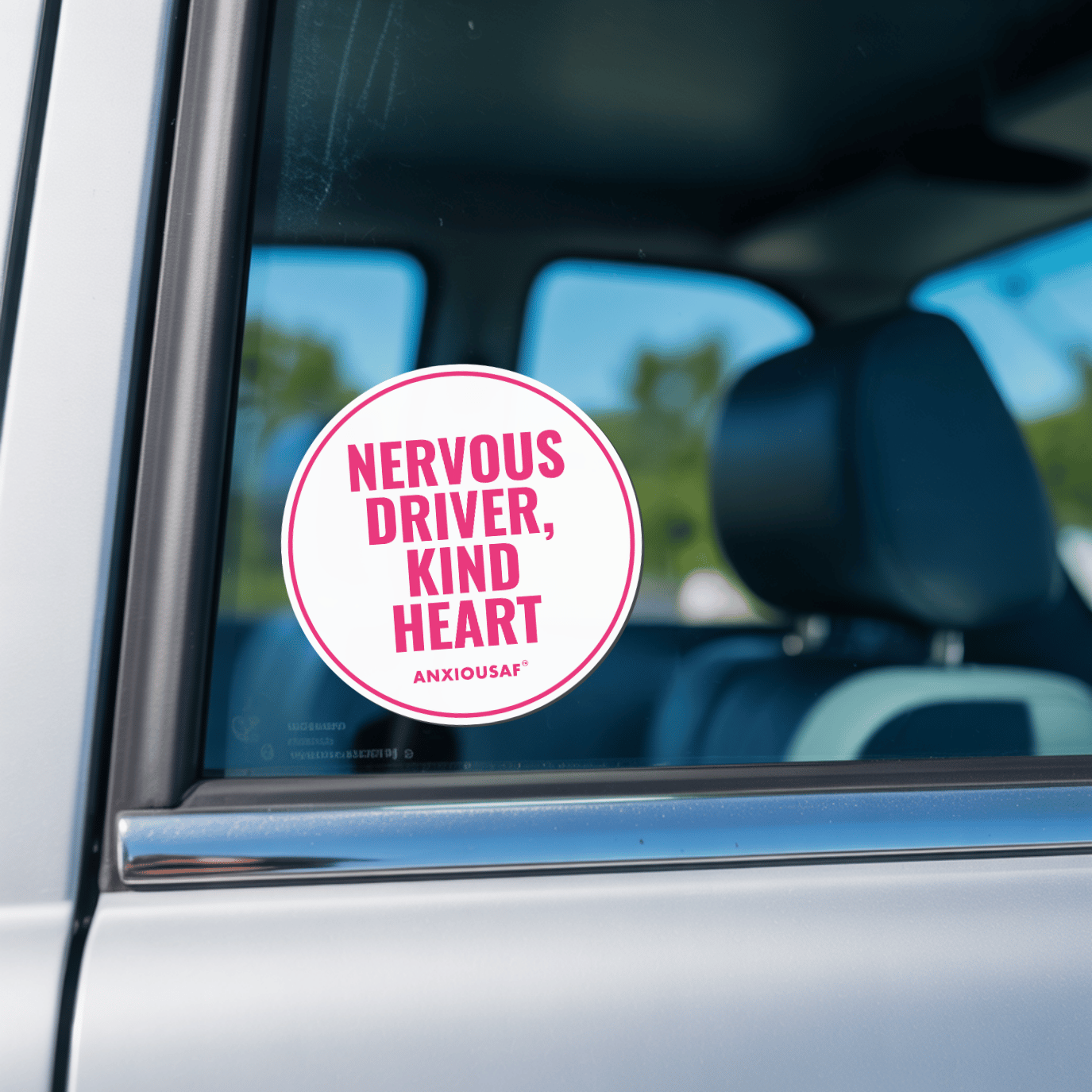 Nervous Driver, Kind Heart Sticker (Round)
