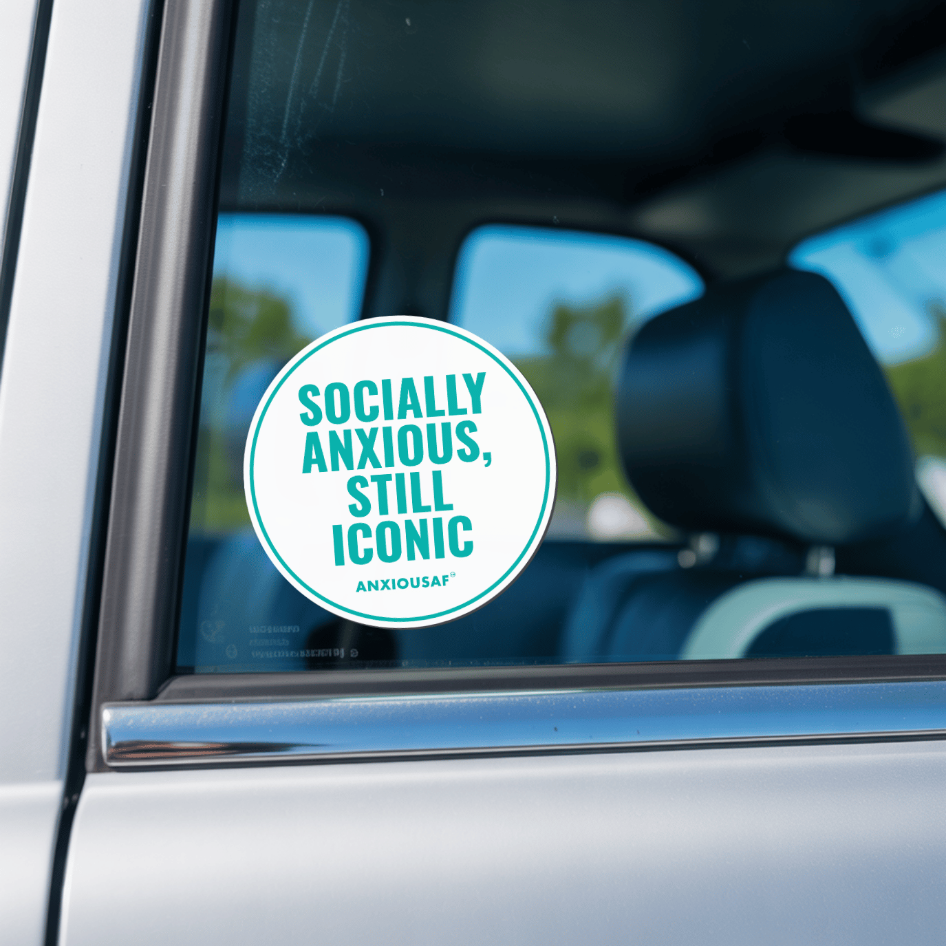 Socially Anxious, Still Iconic Sticker (Round)