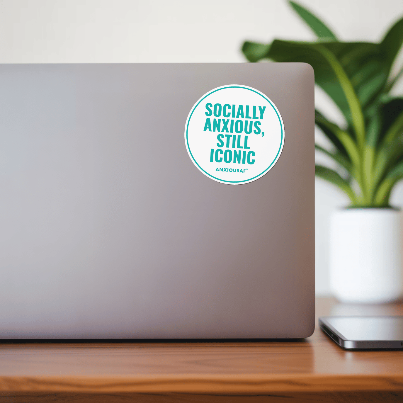 Socially Anxious, Still Iconic Sticker (Round)