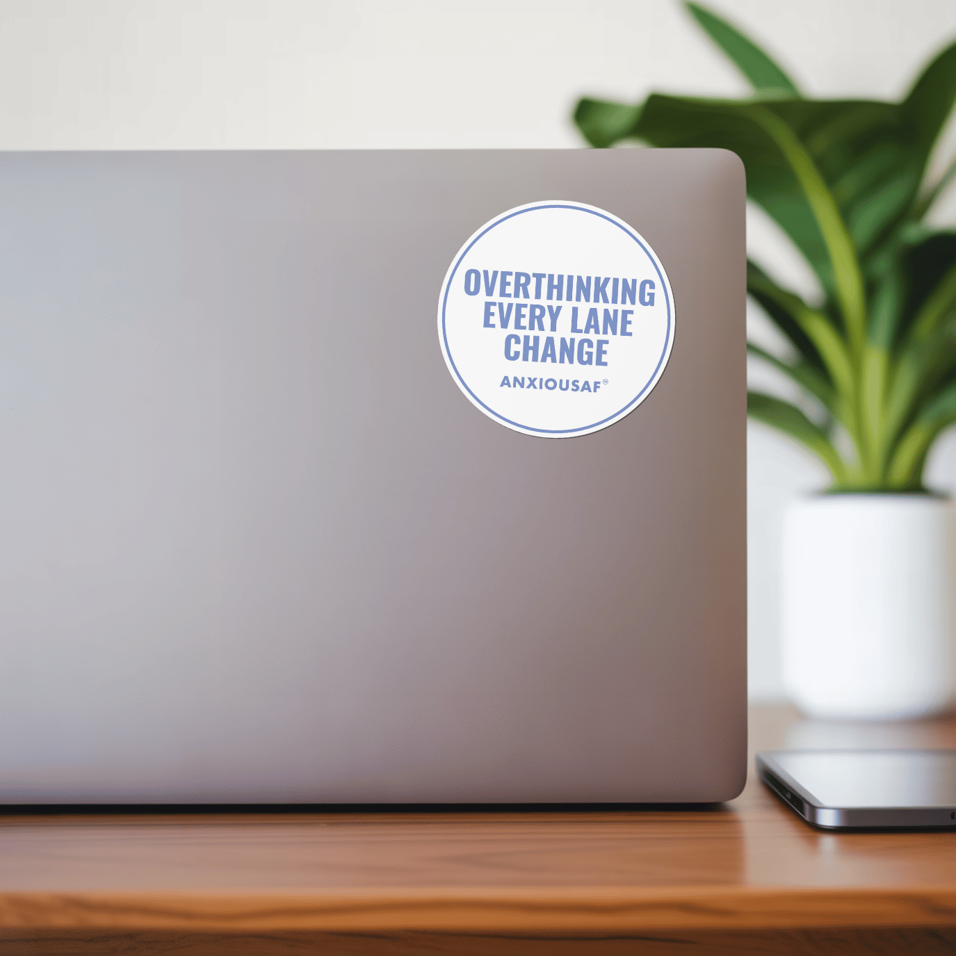 Overthinking Every Lane Change Sticker (Round)