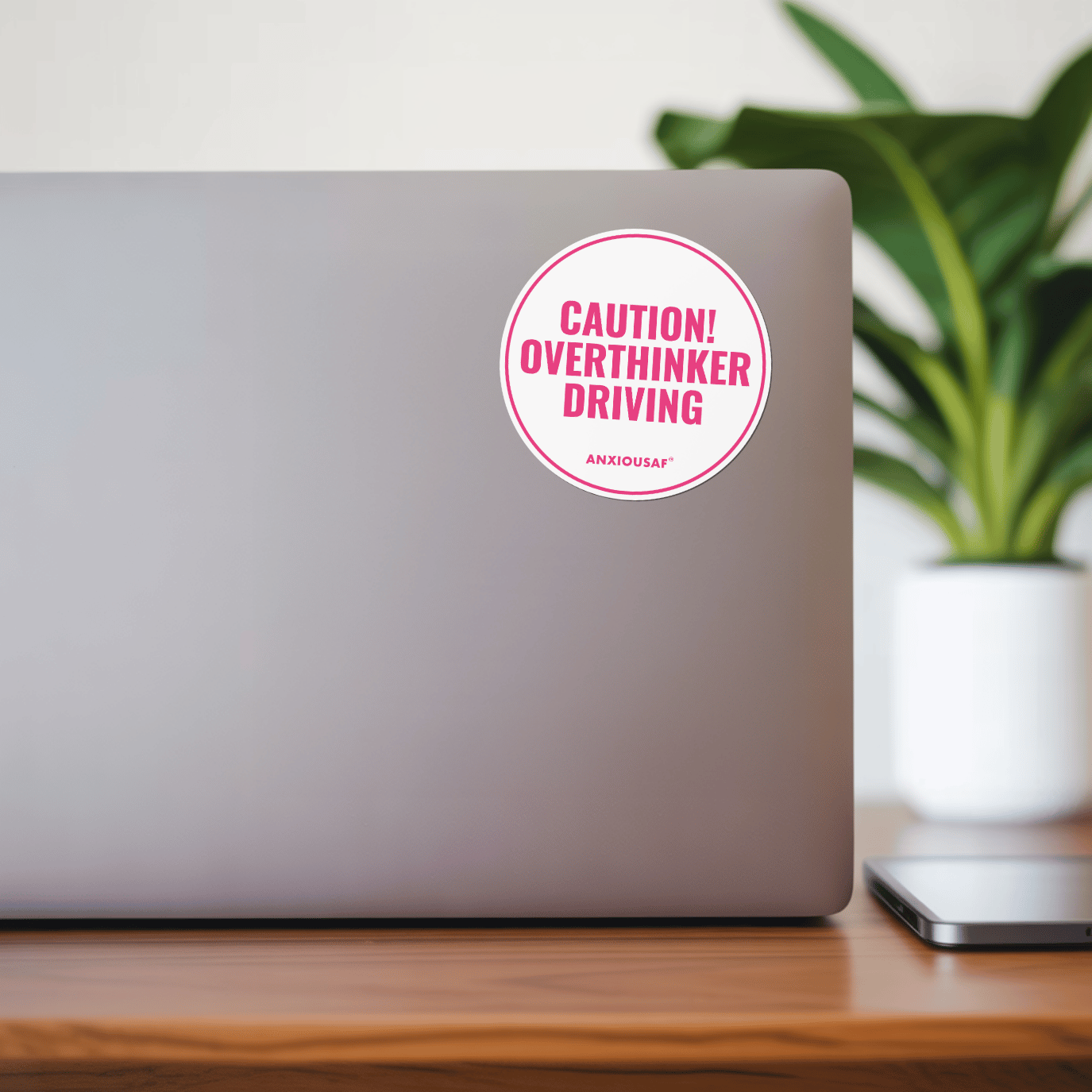 Caution! Overthinker Driving Sticker (Round)