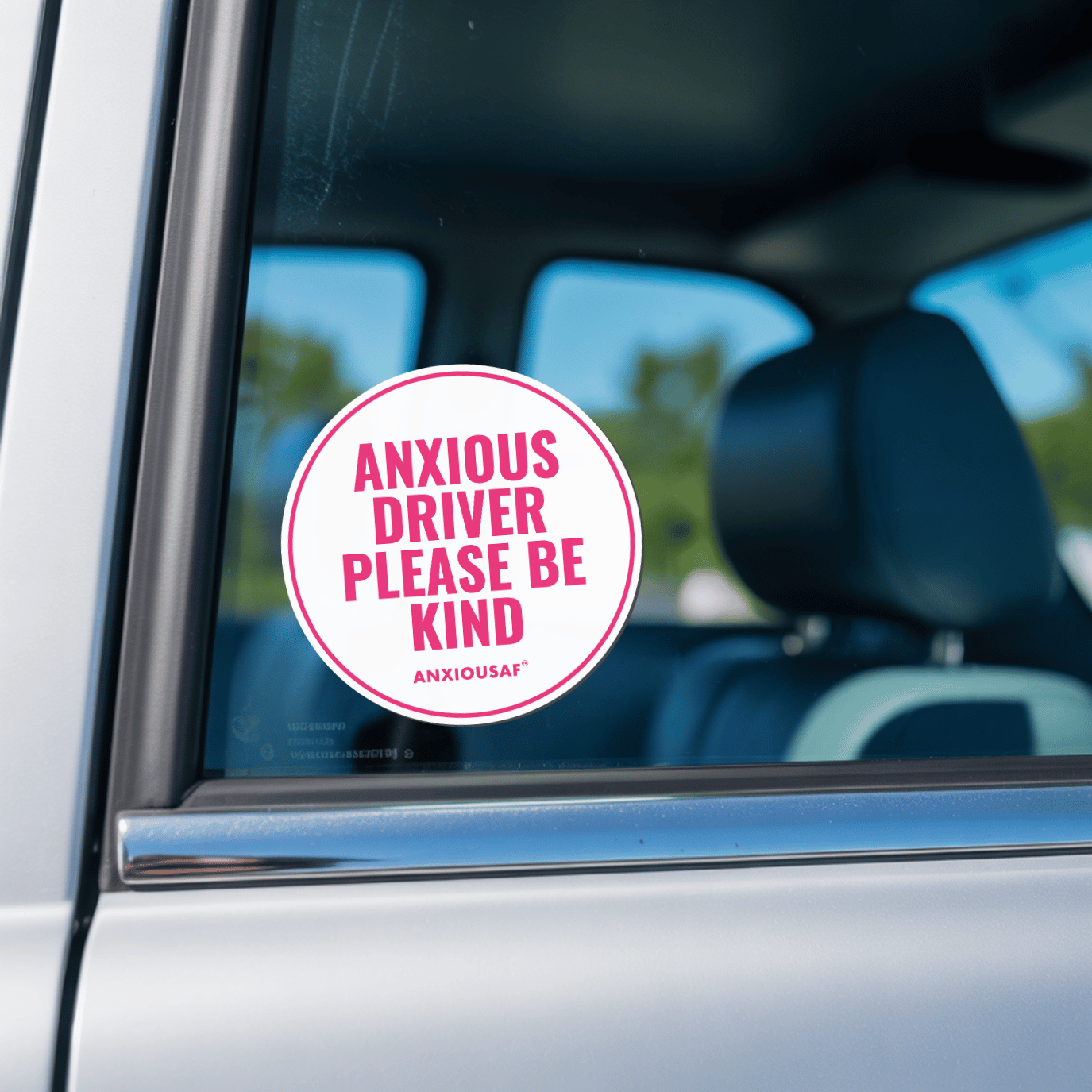 Anxious Driver Please Be Kind Sticker (Round)