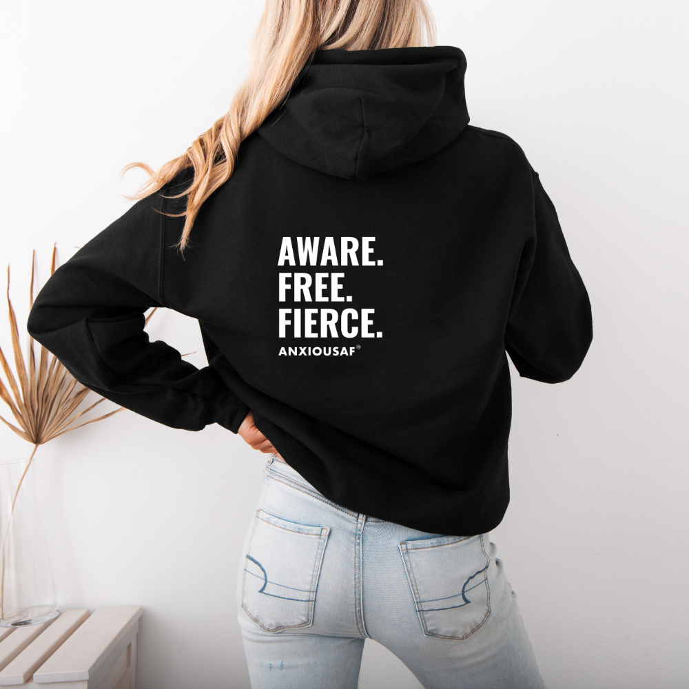 Aware Free Fierce White Hoodie