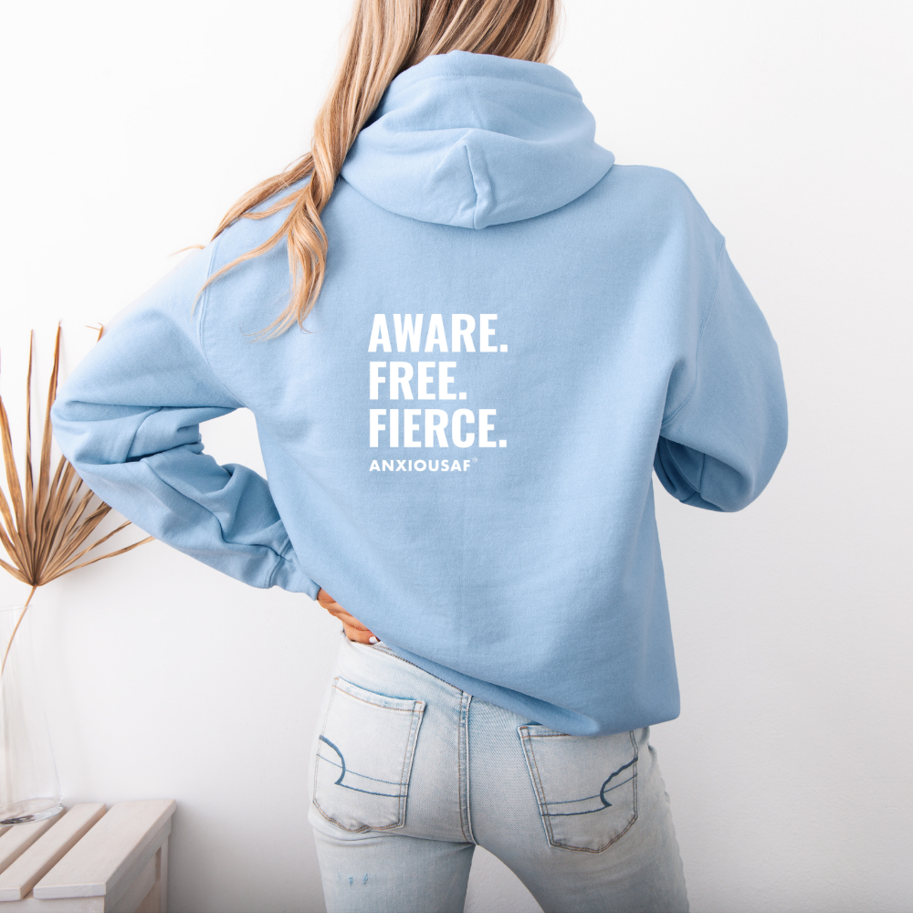 Aware Free Fierce White Hoodie