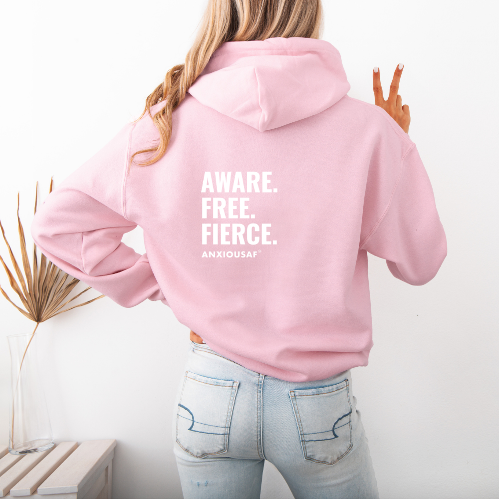 Aware Free Fierce White Hoodie